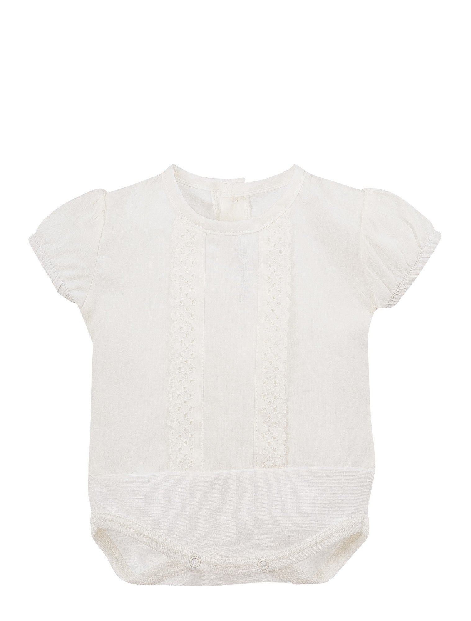 Camicia A Body Mezza Manica In Cotone Bianca Neonata CALAMARO 19053 - CALAMARO - LuxuryKids