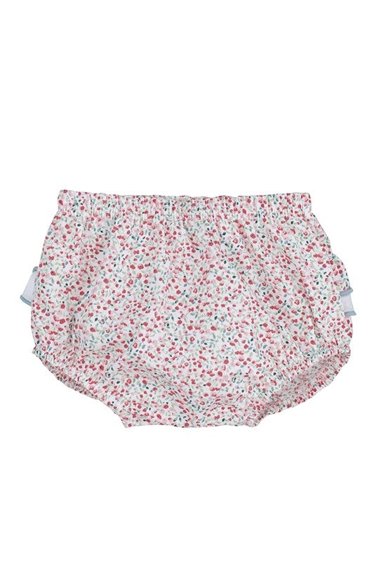 Culotte In Cotone Floreale Con Rouches Neonata CALAMARO 16028-2 - CALAMARO - LuxuryKids