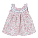 Vestito In Cotone Floreale Con Rouches Neonata CALAMARO 21202-2 - CALAMARO - LuxuryKids