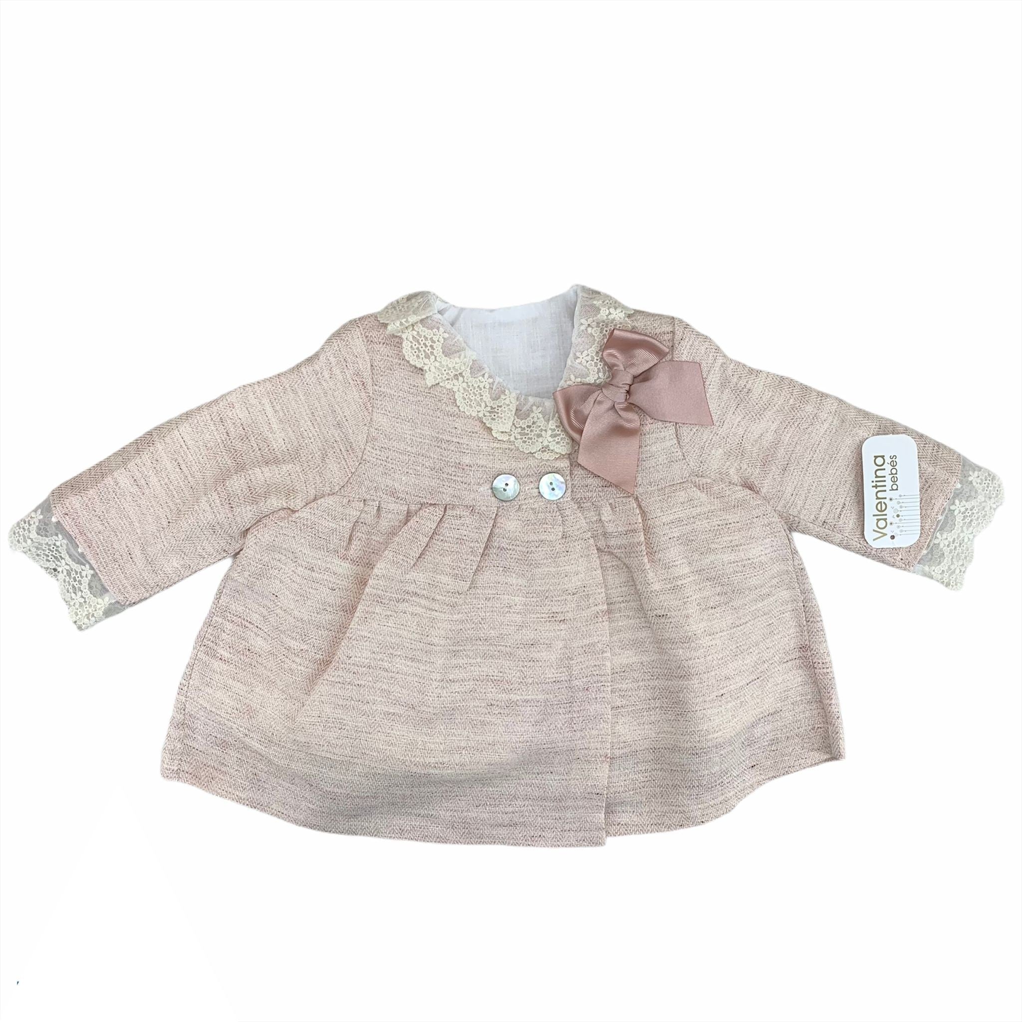 Cappottino Estivo In Cotone Rosa E Pizzo Bambina VALENTINA BEBES ASS17 - VALENTINA BEBES - LuxuryKids