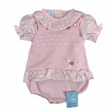Pagliaccetto In Filo Di Cotone Con Camicia Mezza Manica Rosa Neonata GRANLEI 237 - GRANLEI - LuxuryKids