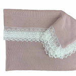 Coperta Corredino In Filo Di Cotone Con Pizzo Neonati GRANLEI 481 - GRANLEI - LuxuryKids