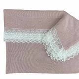 Coperta Corredino In Filo Di Cotone Con Pizzo Neonati GRANLEI 481 - GRANLEI - LuxuryKids