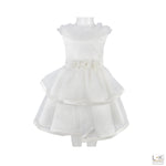 Abito Elegante Cerimonia Bianco Bambina Le Chicche ABR22 - LE CHICCHE - LuxuryKids