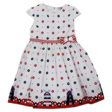 Abito In Cotone con Stampa Floreale Per Bambina Dr Kids DK415 - DR.KID - LuxuryKids