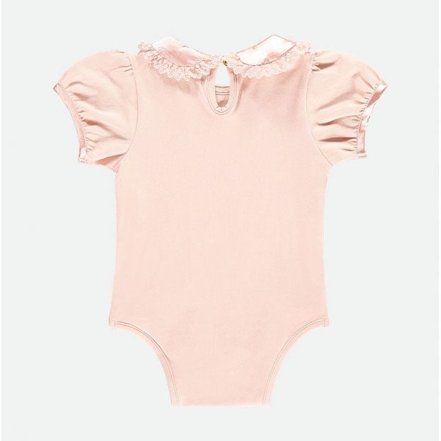 Body Caldo Cotone Elegante Con Colletto In Raso e Pizzo Rosa Neonata ANGEL'S FACE OLIVIA - Angel's Face - LuxuryKids