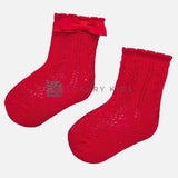 Calzini Lunghi Traforati In Cotone Elasticizzato Con Fiocco Neonata Mayoral 9249 - MAYORAL - LuxuryKids
