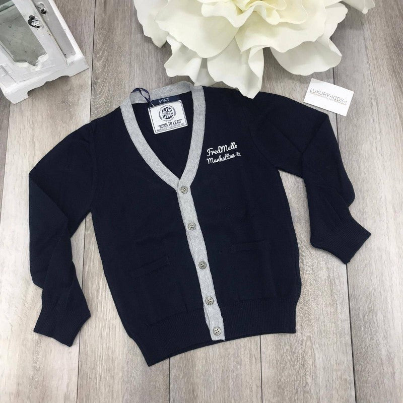 Cardigan blu Bambino Fred Mello 11438 - FRED MELLO - LuxuryKids