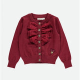 Cardigan In Lana Con Rouche In Tulle Bordeaux Bambina ANGEL'S FACE Polly - Angel's Face - LuxuryKids