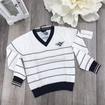Maglioncino a Righe con Scollo V Bambini Sarabanda E302 - SARABANDA - LuxuryKids