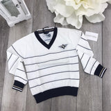 Maglioncino a Righe con Scollo V Bambini Sarabanda E302 - SARABANDA - LuxuryKids
