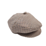 Coppola In Caldo Cotone Beige Con Microfantasia Blu Neonato NINNAOH I21277 - NINNAOH - LuxuryKids