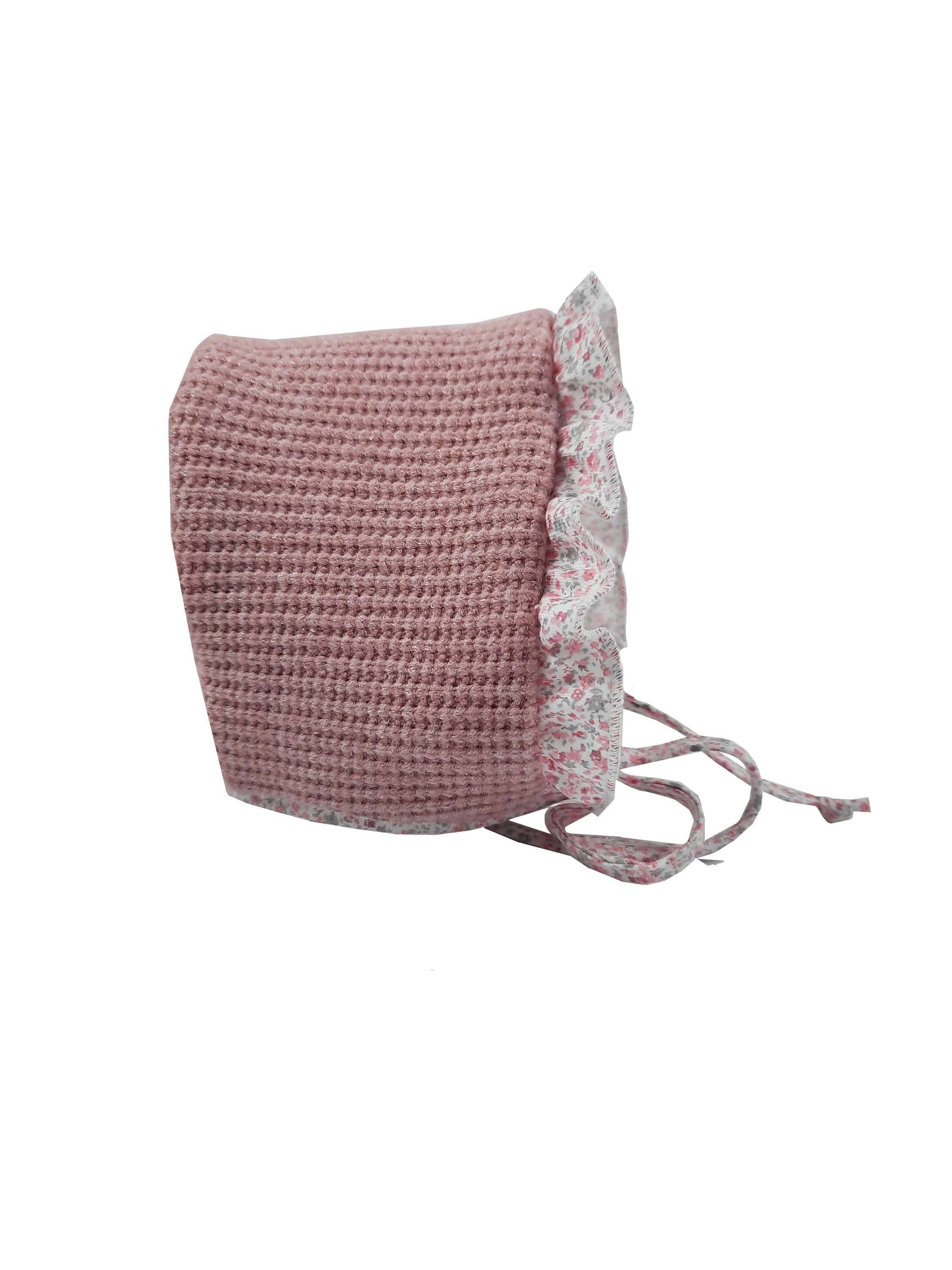 Cuffia In Caldo Cotone E Lana Rosa Neonata Tema Coniglietta NINNAOH I21107 - NINNAOH - LuxuryKids