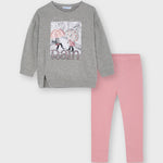 Completo In Caldo Cotone Con Leggings E Maxi Felpa Grigio Bambina MAYORAL 4750 - MAYORAL - LuxuryKids