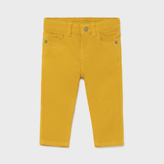 Pantalone Lungo In Velluto Millerighe Senape Slim Fit Neonato MAYORAL 502 - MAYORAL - LuxuryKids