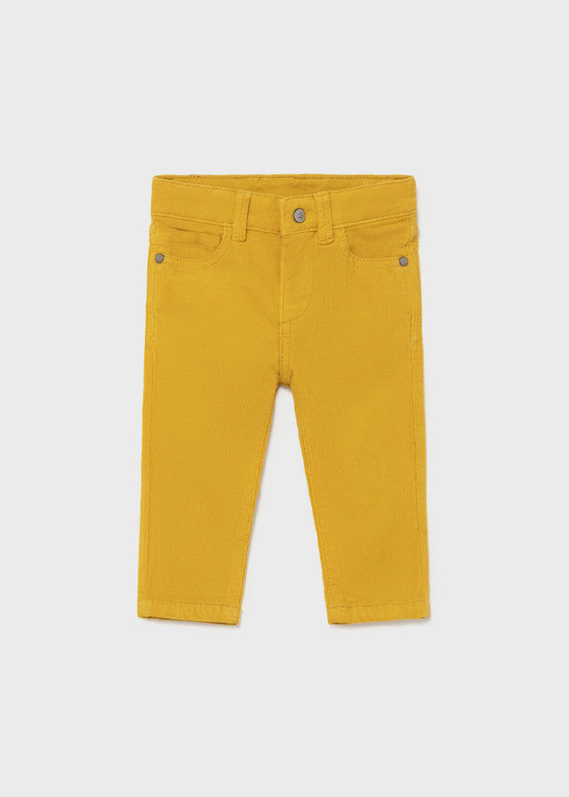Pantalone Lungo In Velluto Millerighe Senape Slim Fit Neonato MAYORAL 502 - MAYORAL - LuxuryKids