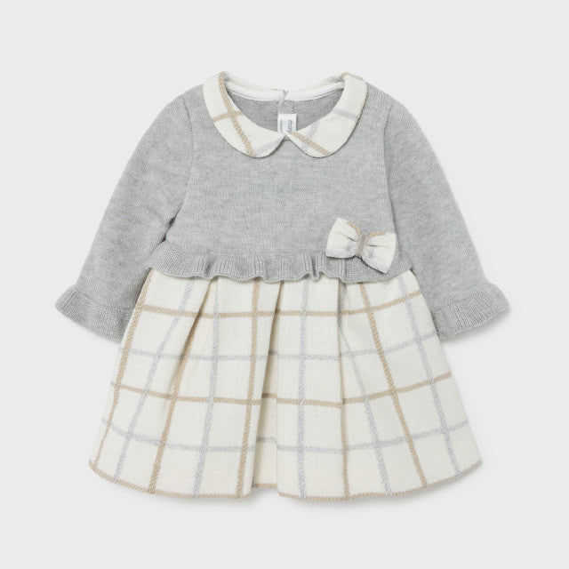 Abito Manica Lunga In Tricot Grigio Neonata MAYORAL 2816 - MAYORAL - LuxuryKids