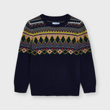 Maglioncino Girocollo In Misto Lana Blu Bambino MAYORAL 4360 - MAYORAL - LuxuryKids
