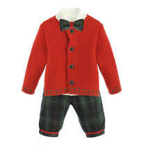 Completo Spezzato Elegante Scozzese Rosso Neonato Bufi B6156A - BUFI - LuxuryKids