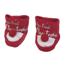 Calzino Scarpetta In Ciniglia per Natale Rosso Neonato-a Fs baby 15100 - FS BABY - LuxuryKids