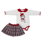 Completo Spezzato Con Gonna Caldo Cotone Neonata Fs baby 15119 - FS BABY - LuxuryKids