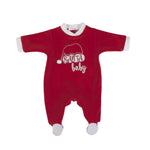 Tutina Intera In Ciniglia con Piedini Rossa Neonato Fs baby 15087 - FS BABY - LuxuryKids