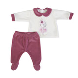 Tutina Spezzata In Ciniglia Panna Neonata Fs baby 15078 - FS BABY - LuxuryKids