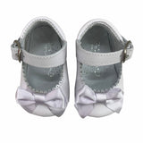 Scarpa Da culla In Vera Pelle Ballerina Con Fiocco In Raso Neonata PANYNO A2608 - PANYNO - LuxuryKids