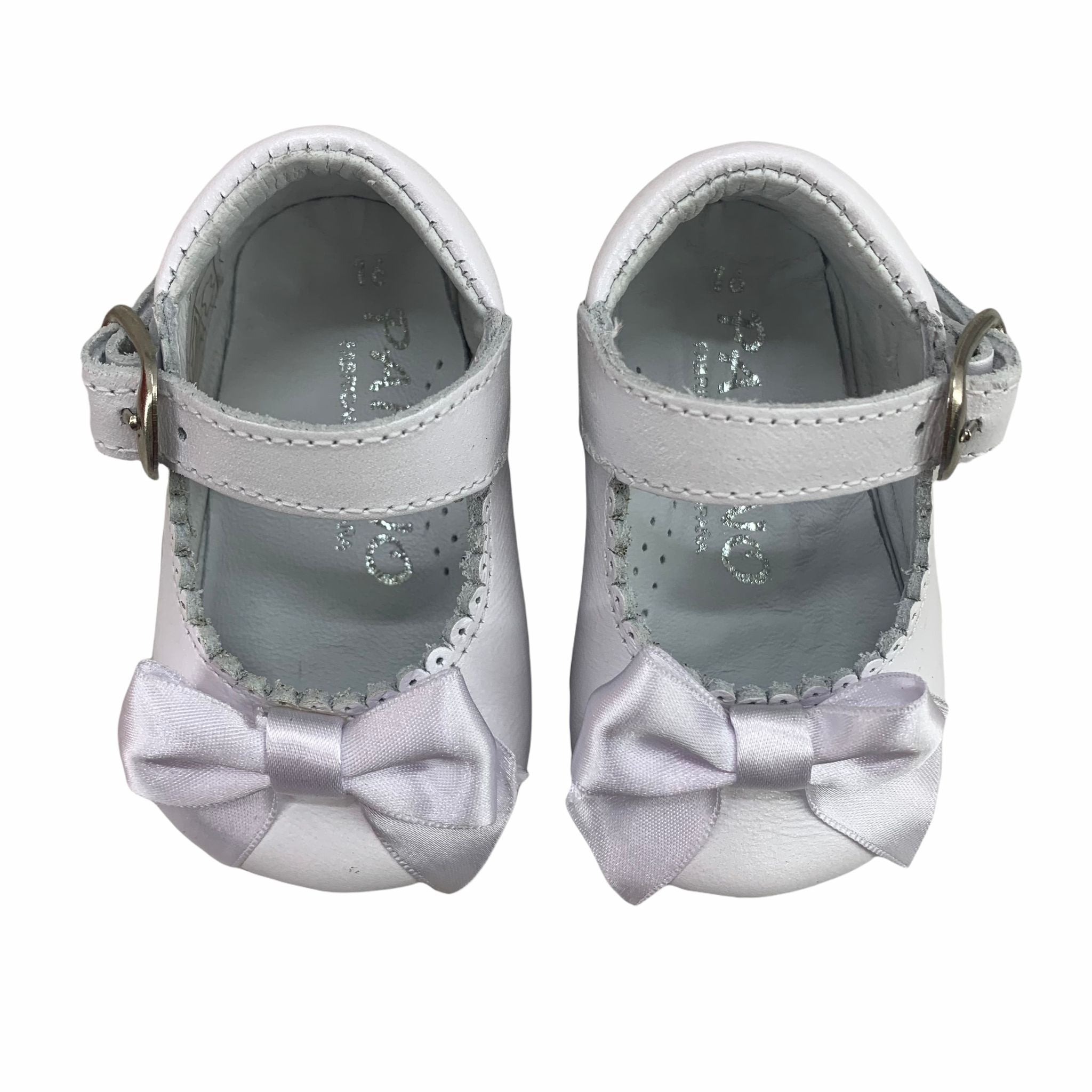 Scarpa Da culla In Vera Pelle Ballerina Con Fiocco In Raso Neonata PANYNO A2608 - PANYNO - LuxuryKids