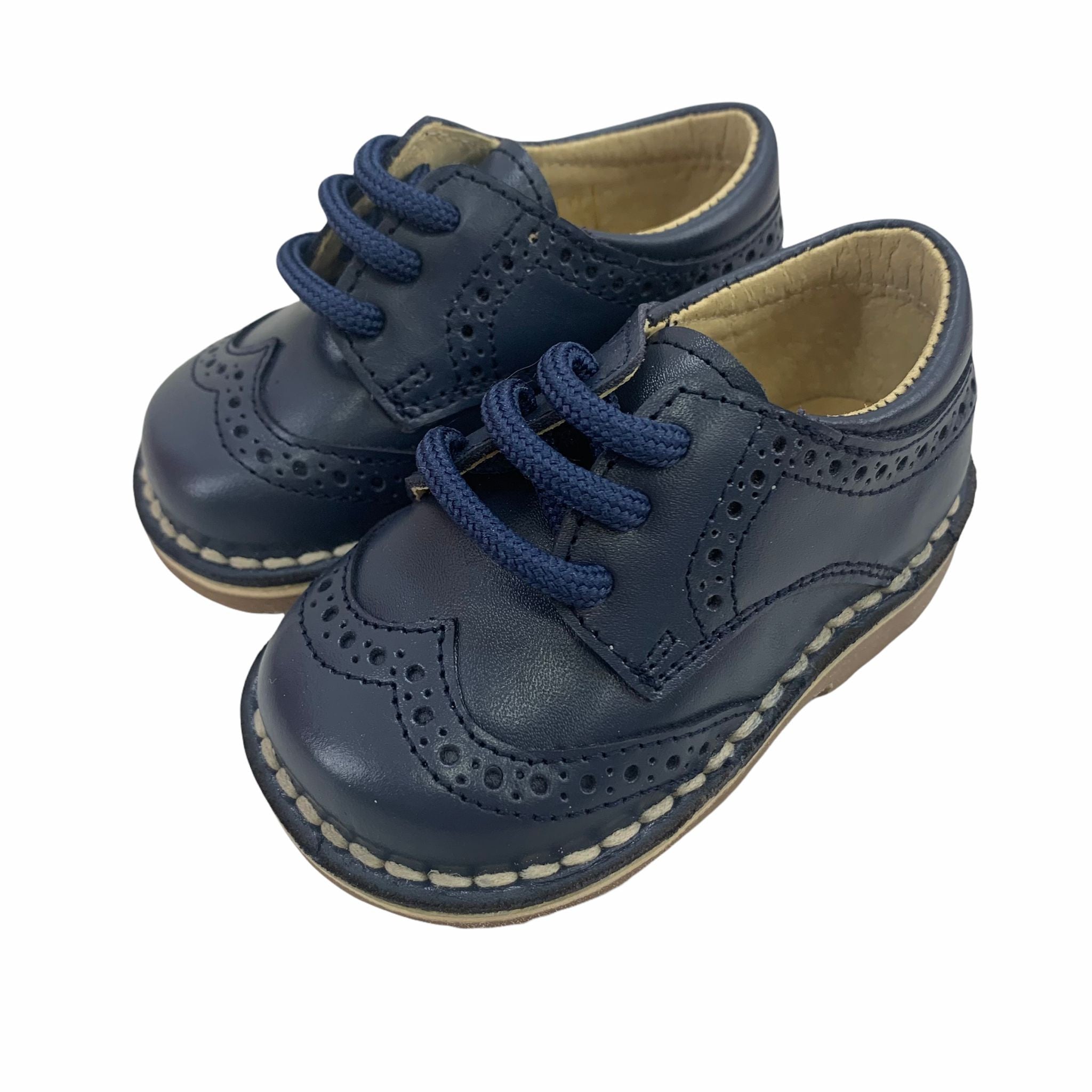 Scarpe Primi Passi Francesina Con Lacci Pelle Neonato Panyno B2627 - PANYNO - LuxuryKids