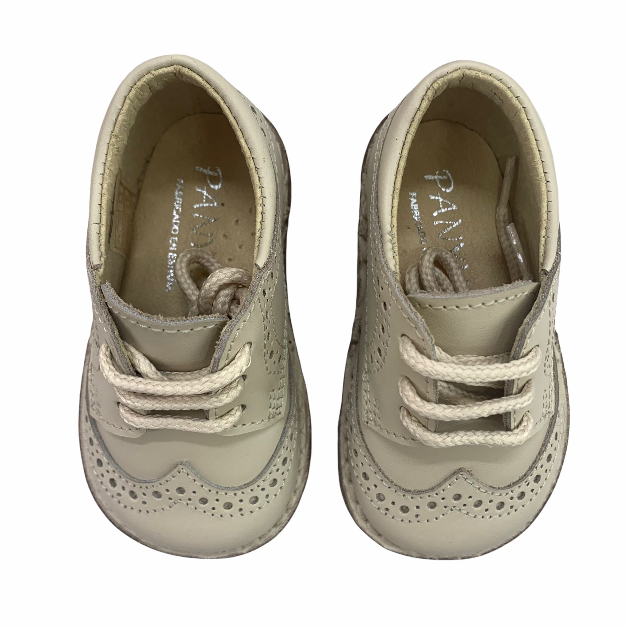 Scarpe Primi Passi Francesina Con Lacci Pelle Neonato Panyno B2627 - PANYNO - LuxuryKids