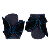 Muffole con Pollice e Fiocco in Velluto Caldo Cotone Neonata Condor 50598 - Condor - LuxuryKids