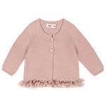 Cardigan Punto Legaccio con Tulle Caldo Cotone Neonata Condor 55521 - Condor - LuxuryKids