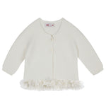 Cardigan Punto Legaccio con Tulle Caldo Cotone Bambina Condor 55521 - Condor - LuxuryKids