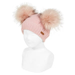 Cappello Mix A Coste In Caldo Cotone Con Due Pompon Neonato-a Condor 50031 - Condor - LuxuryKids