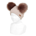 Cappello Mix A Coste In Caldo Cotone Con Due Pompon Neonato-a Condor 50031 - Condor - LuxuryKids