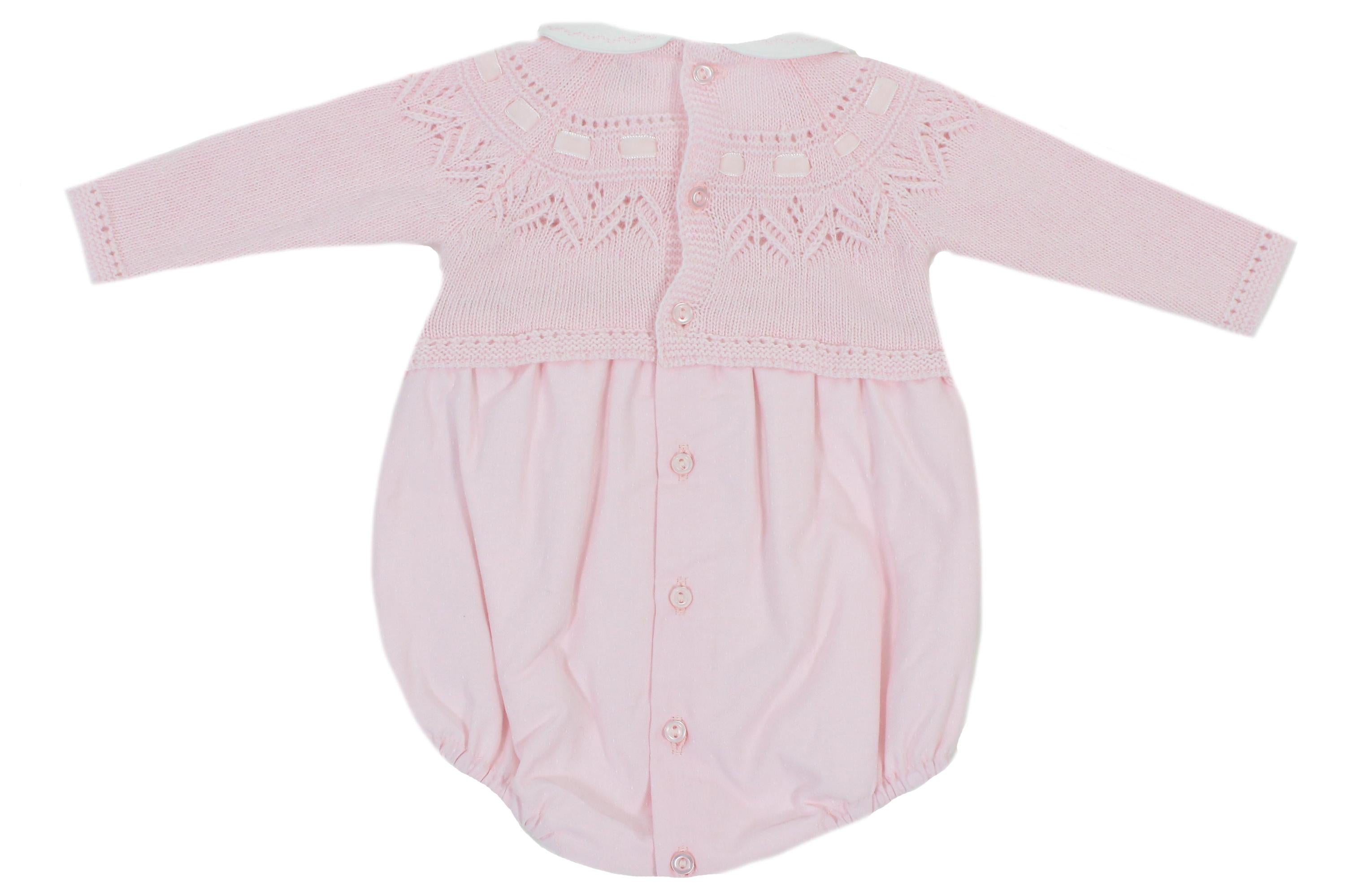 Pagliaccetto In Misto Lana E Caldo Cotone Rosa Neonata Dr.Kid DK102 - DR.KID - LuxuryKids