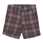Bermuda Scozzese Caldo Cotone Grigio-Rosso Neonato Dr.Kid DK562 - DR.KID - LuxuryKids