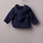 Cardigan in Lana con Cappuccio Blu Neonato WEDOBLE I211038B - WEDOBLE - LuxuryKids