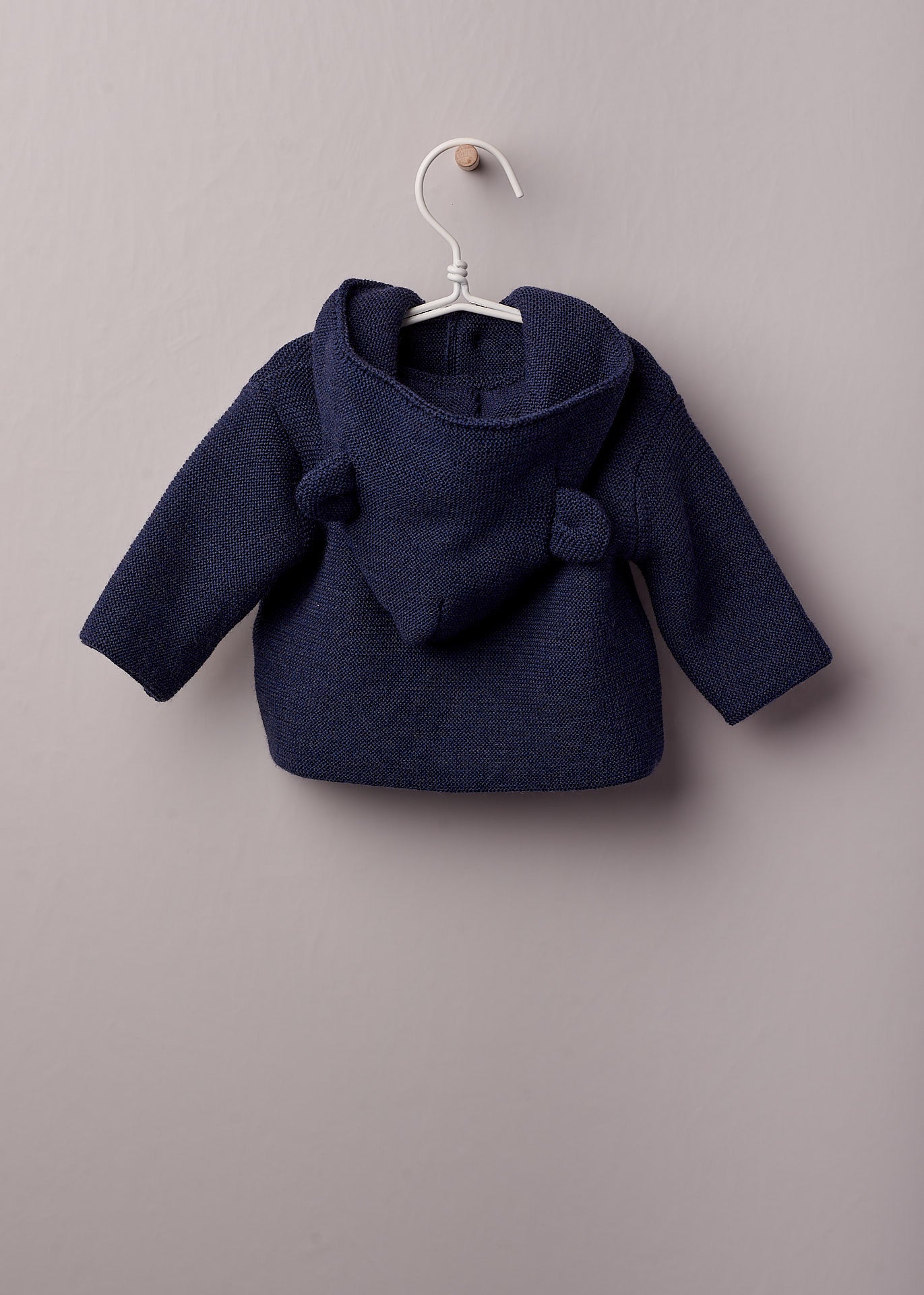 Cardigan in Lana con Cappuccio Blu Neonato WEDOBLE I211038B - WEDOBLE - LuxuryKids
