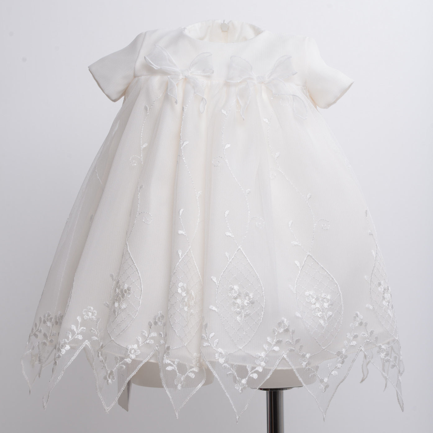 Vestina Elegante Cerimonia Manica Corta Neonata Bufi B1157A - BUFI - LuxuryKids