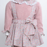 Completo con Salopette Floreale Caldo Cotone Neonata Mimosa Canela - MIMOSA - LuxuryKids