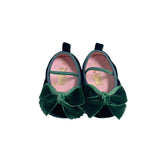 Scarpa Da Culla Ballerina In Velluto Con Fiocco Neonata Indice MC01 - INDICE - LuxuryKids