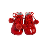 Scarpa Da Culla Con Lacci Con Pon Pon In Vernice Neonato Indice 320 - INDICE - LuxuryKids