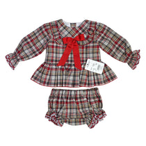 Abito A Quadri con Coulotte in Caldo Cotone Neonata Granlei 2371AC - GRANLEI - LuxuryKids