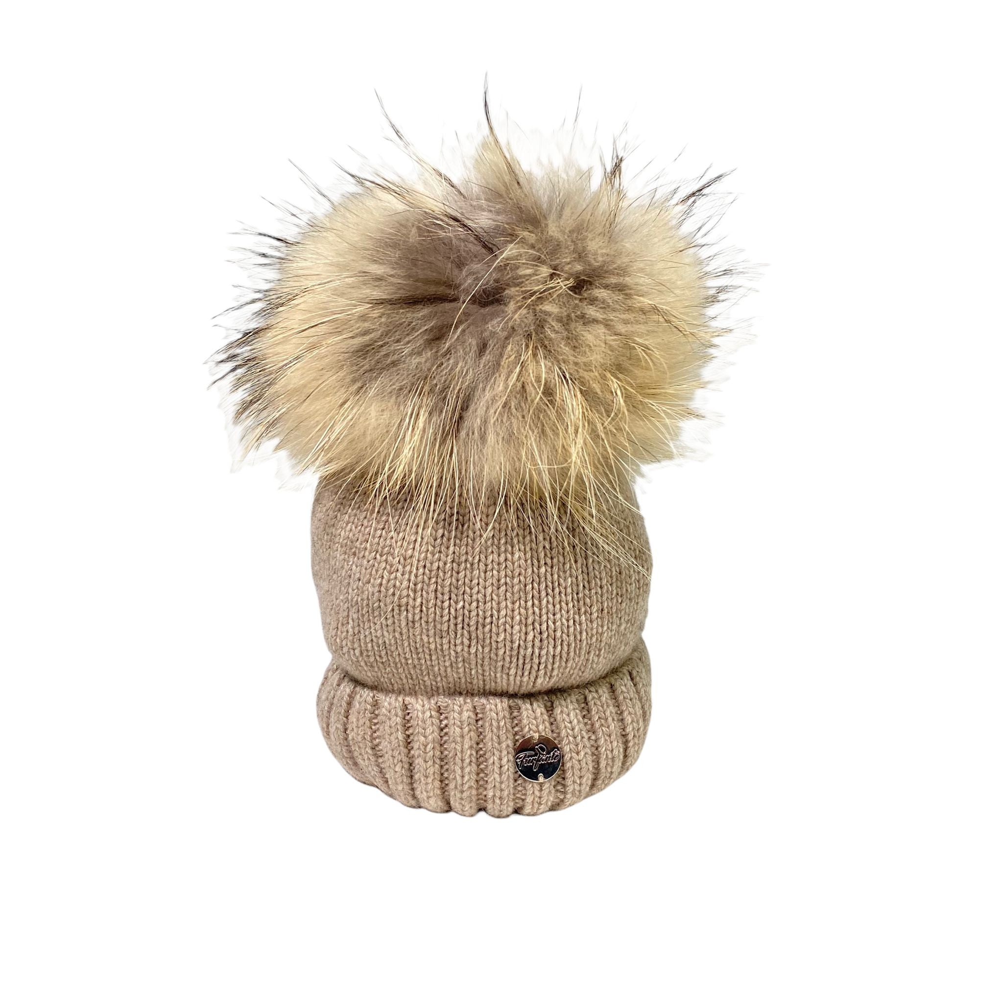 Cappello In Lana Misto Cashmire Con Risvolto E Pompon In Murmasky  Neonato-a FURFANTE CT1621E - FURFANTE - LuxuryKids