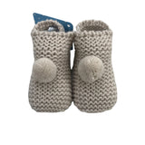 Calzini Scarpetta In Caldo Cotone Con Pon Pon In Lana Neonato-a SARDON  VE332 - SARDON - LuxuryKids