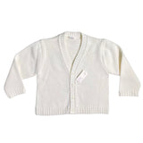 Cardigan In Misto Lana con Scollo a V e Bottoni Neonato Ponto por Ponto 3758CA - PONTO POR PONTO - LuxuryKids