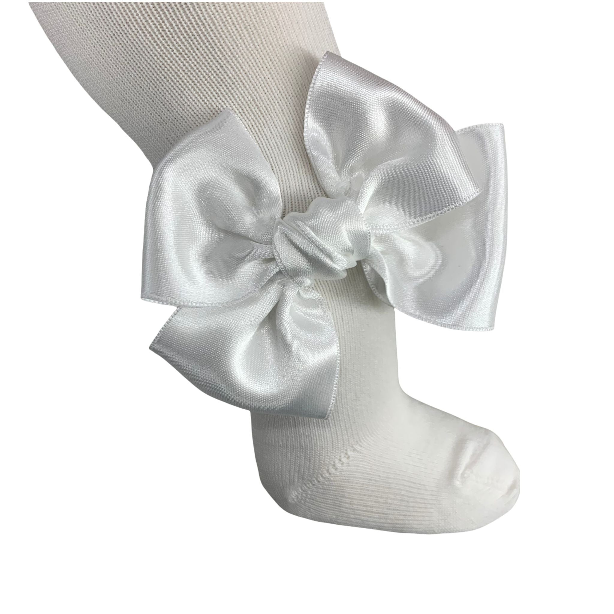 Calze In Caldo Cotone Con Fiocco In Raso Neonata MEIA PATA 2057 - MEIA PATA - LuxuryKids