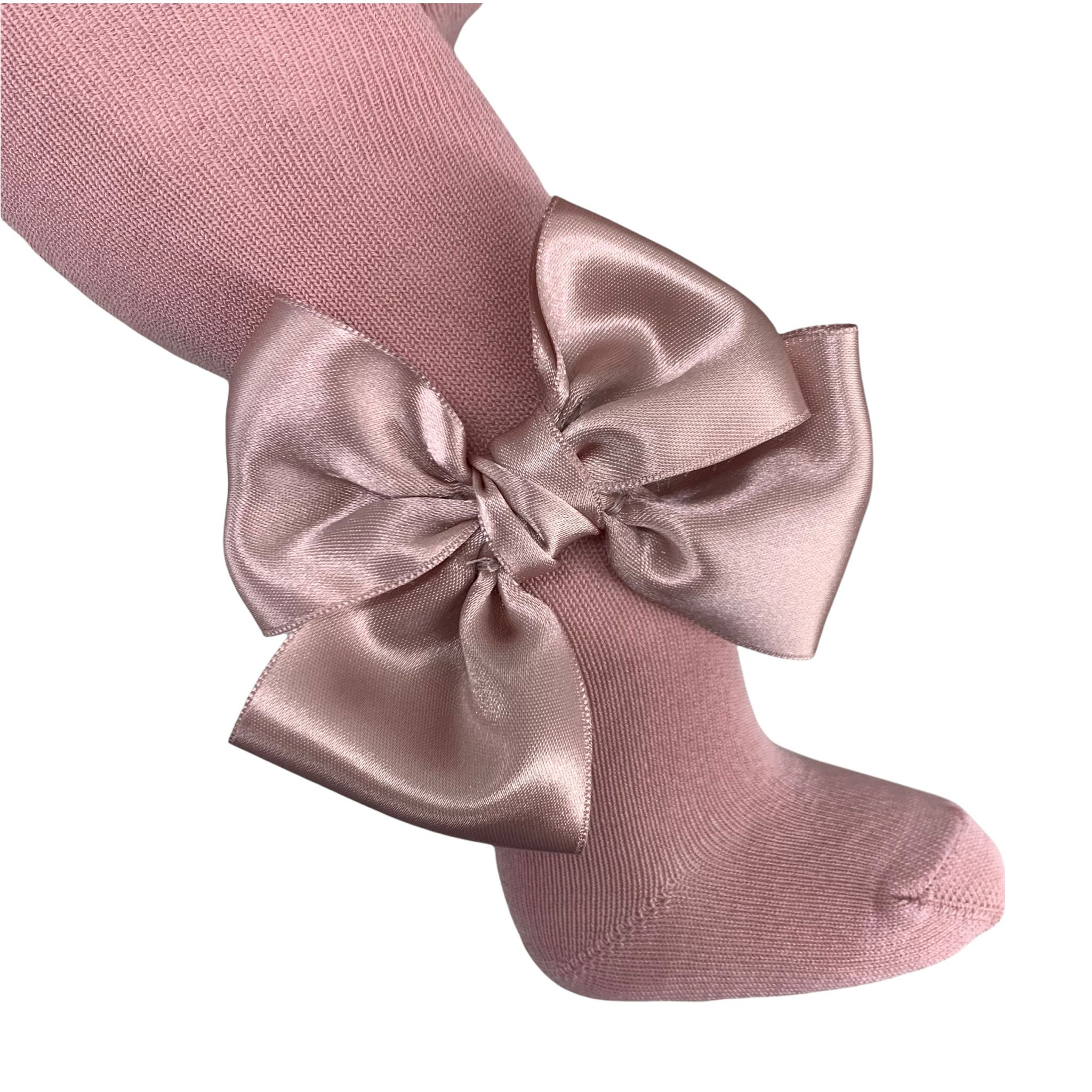 Calze In Caldo Cotone Con Fiocco In Raso Neonata MEIA PATA 2057 - MEIA PATA - LuxuryKids